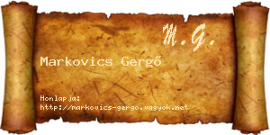 Markovics Gergő névjegykártya