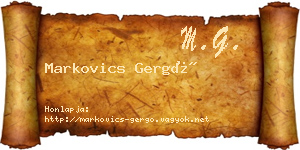 Markovics Gergő névjegykártya